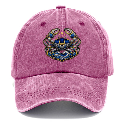 CANCER CRAB - protective crab in silver and blue , water sign - Classic Cap - Dusty Rose(Rose)