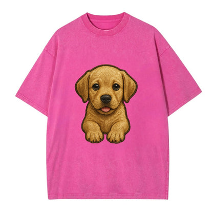 Baby Labrador Retriever Puppy - yellow/black/chocolate, soulful eyes, soft ears, - Vintage T-shirt - Dusty Rose(Rose)
