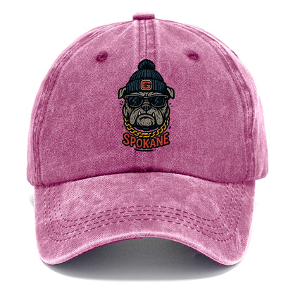 Spokane Bulldog wearing Gonzaga beanie with G patch - Classic Cap - Dusty Rose(Rose)