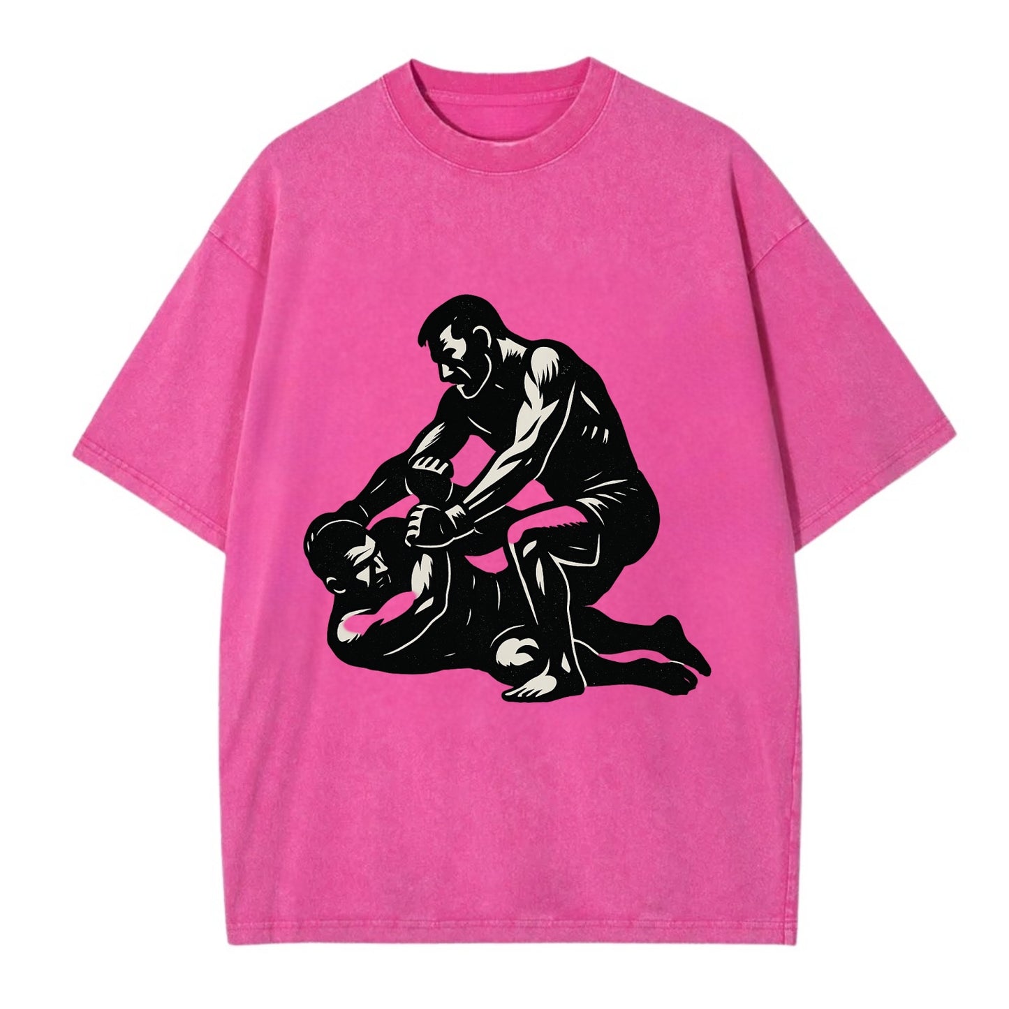 MMA fighter in ground submission hold - Vintage T-shirt - Dusty Rose(Rose)