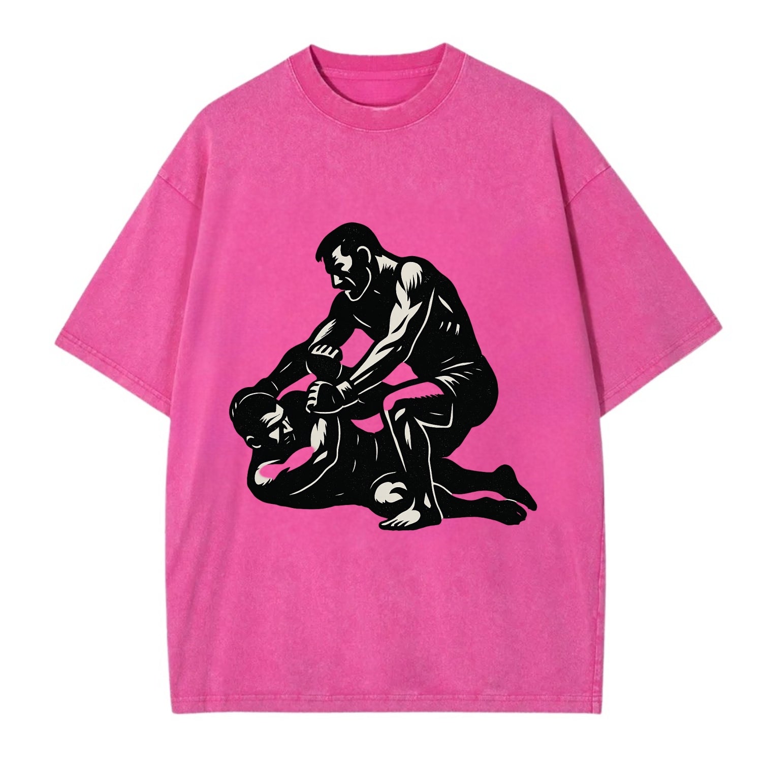 MMA fighter in ground submission hold - Vintage T-shirt - Dusty Rose(Rose)