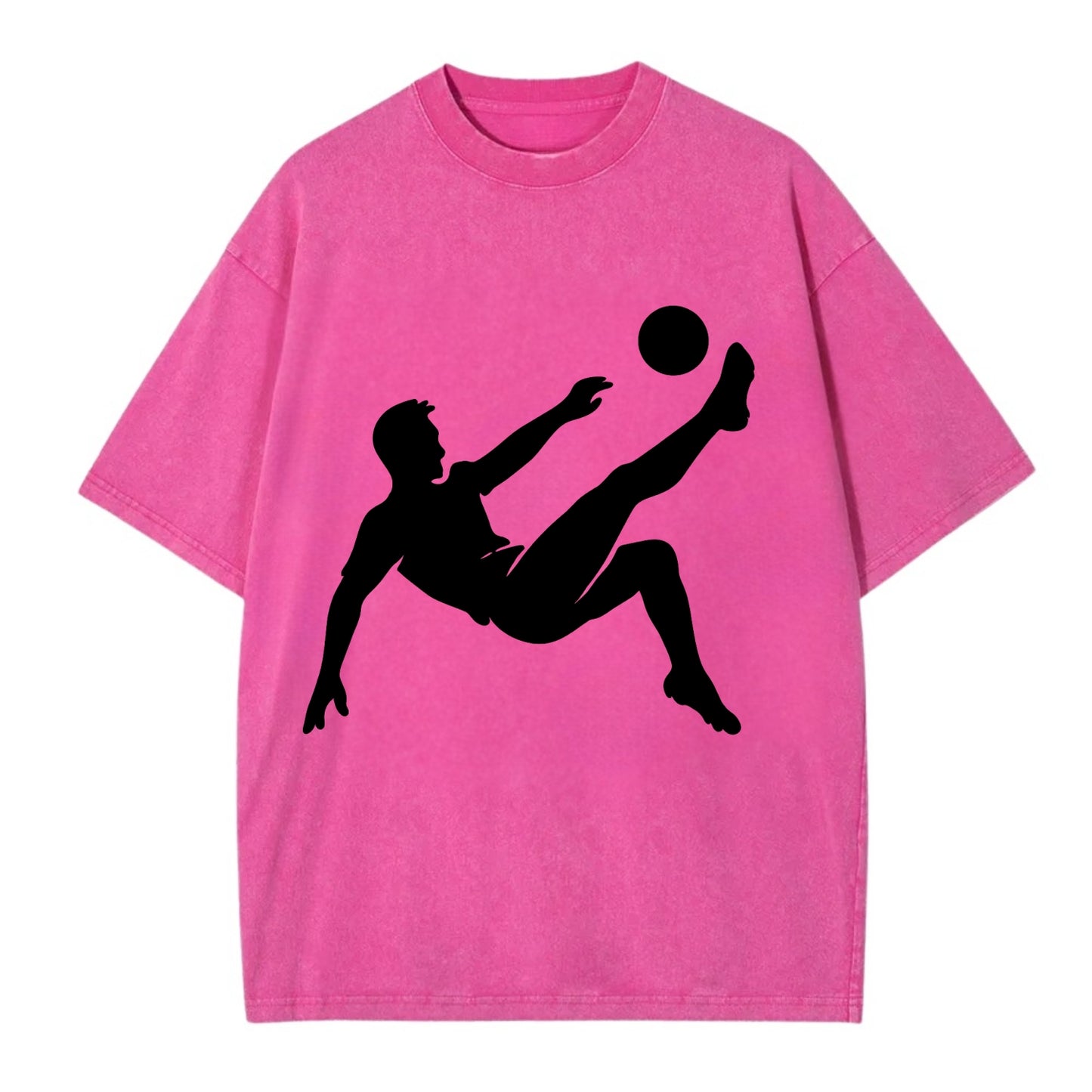 Soccer player kicking ball mid-air - Vintage T-shirt - Dusty Rose(Rose)