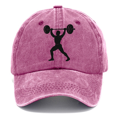 Weightlifter lifting barbell overhead - Classic Cap - Dusty Rose(Rose)