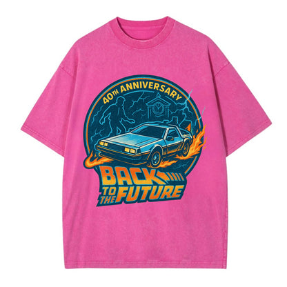 Back To The Future 40th Anniversary - Vintage T-shirt - Dusty Rose(Rose)