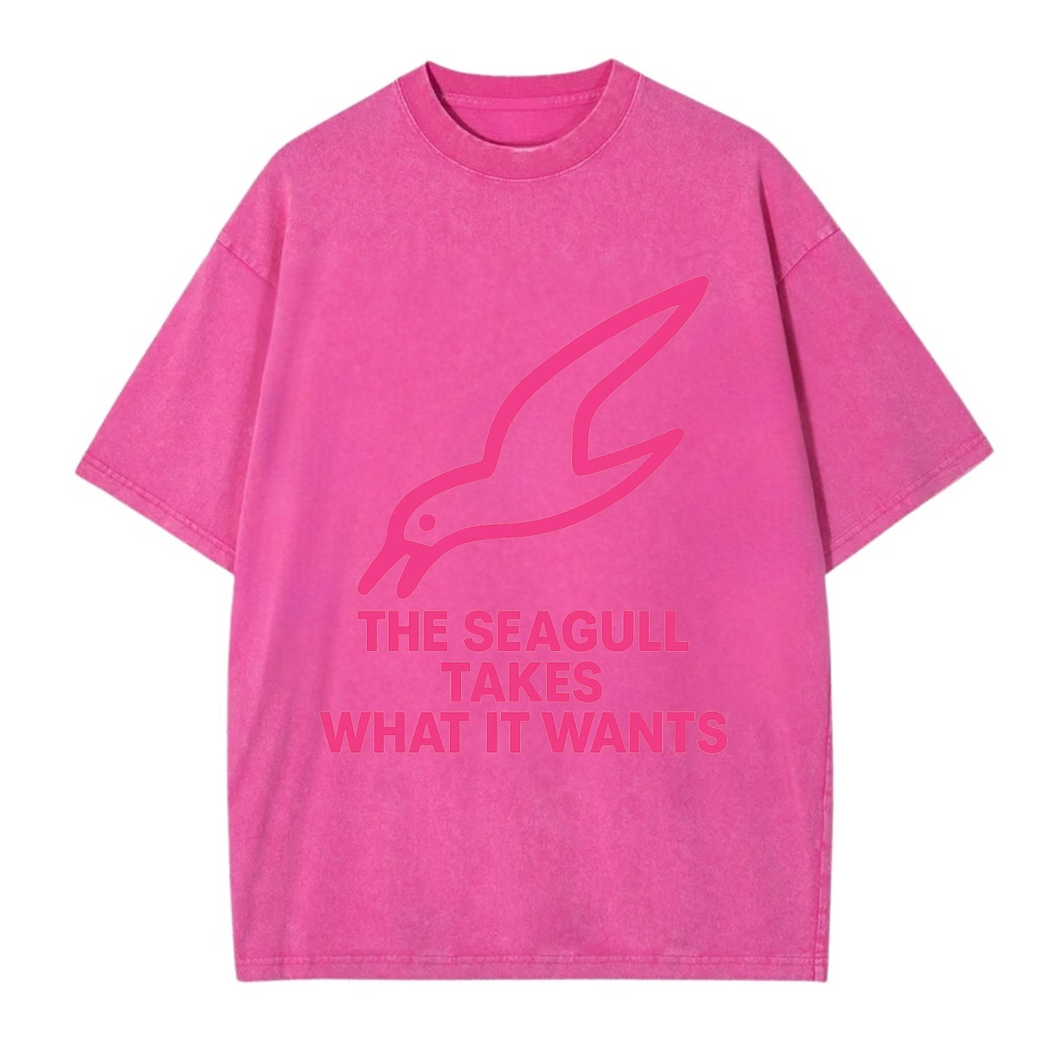 THE SEAGULL TAKES WHAT IT WANTS | Aggressive seagull diving down - Vintage T-shirt - Dusty Rose(Rose)