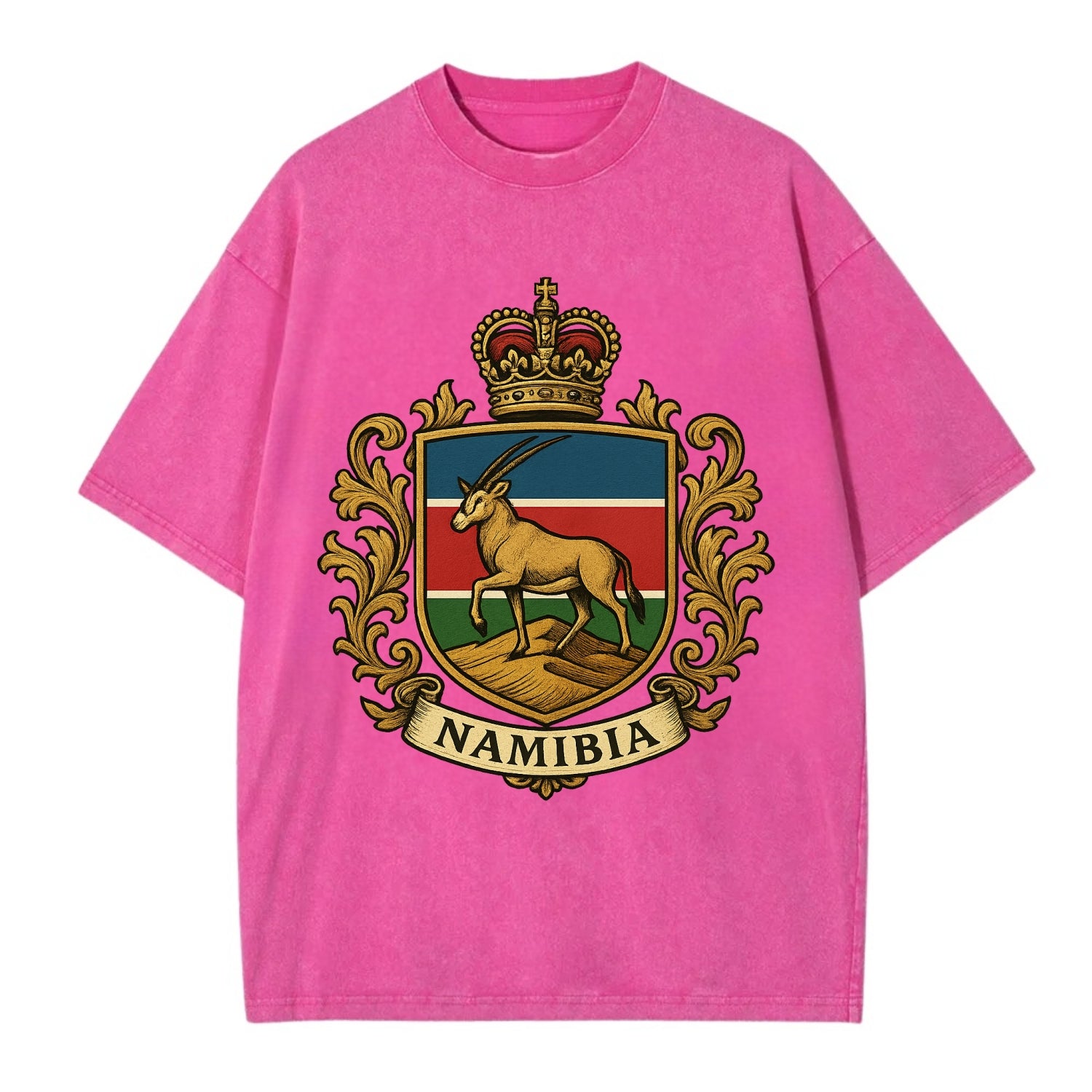 Namibia Heritage Badge  - Vintage T-shirt - Dusty Rose(Rose)