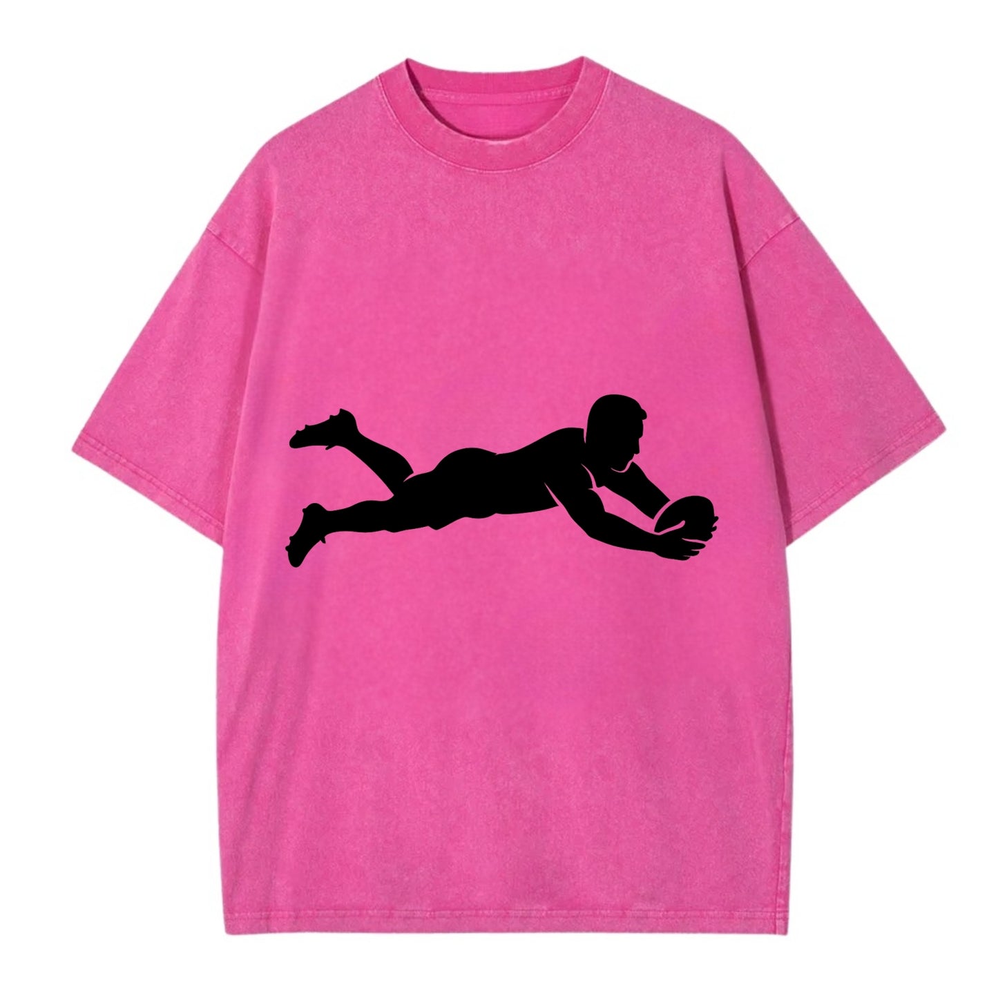 Rugby player diving for try - Vintage T-shirt - Dusty Rose(Rose)