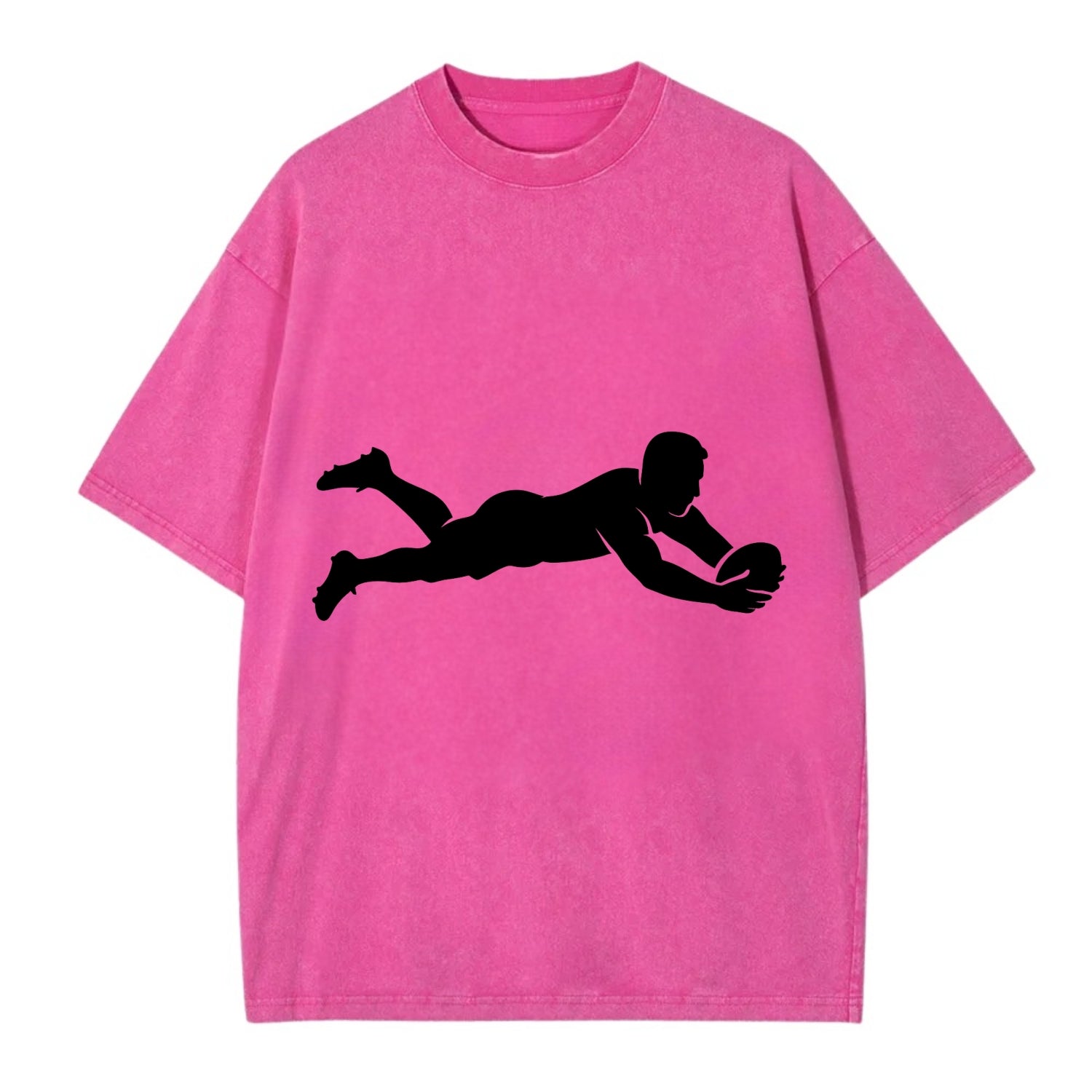 Rugby player diving for try - Vintage T-shirt - Dusty Rose(Rose)