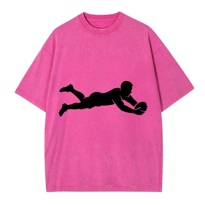 Rugby player diving for try - Vintage T-shirt - Dusty Rose(Rose)