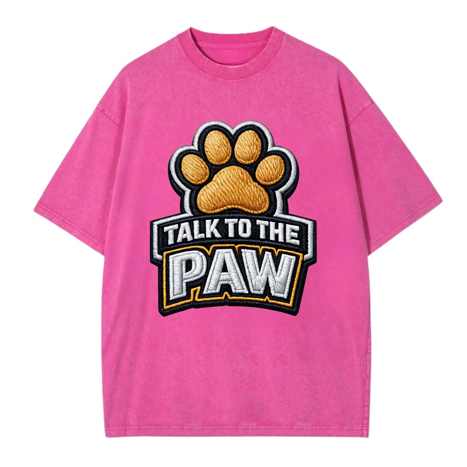 TALK TO THE PAW - raised paw in tan , sassy pet - Vintage T-shirt - Dusty Rose(Rose)