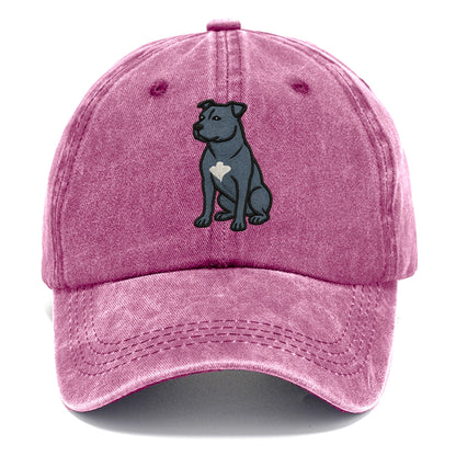American Staffordshire Terrier - Blue embroidered design - Classic Cap - Dusty Rose(Rose)