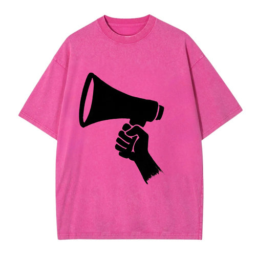 Megaphone silhouette - voice and protest ink brushwork - Vintage T-shirt