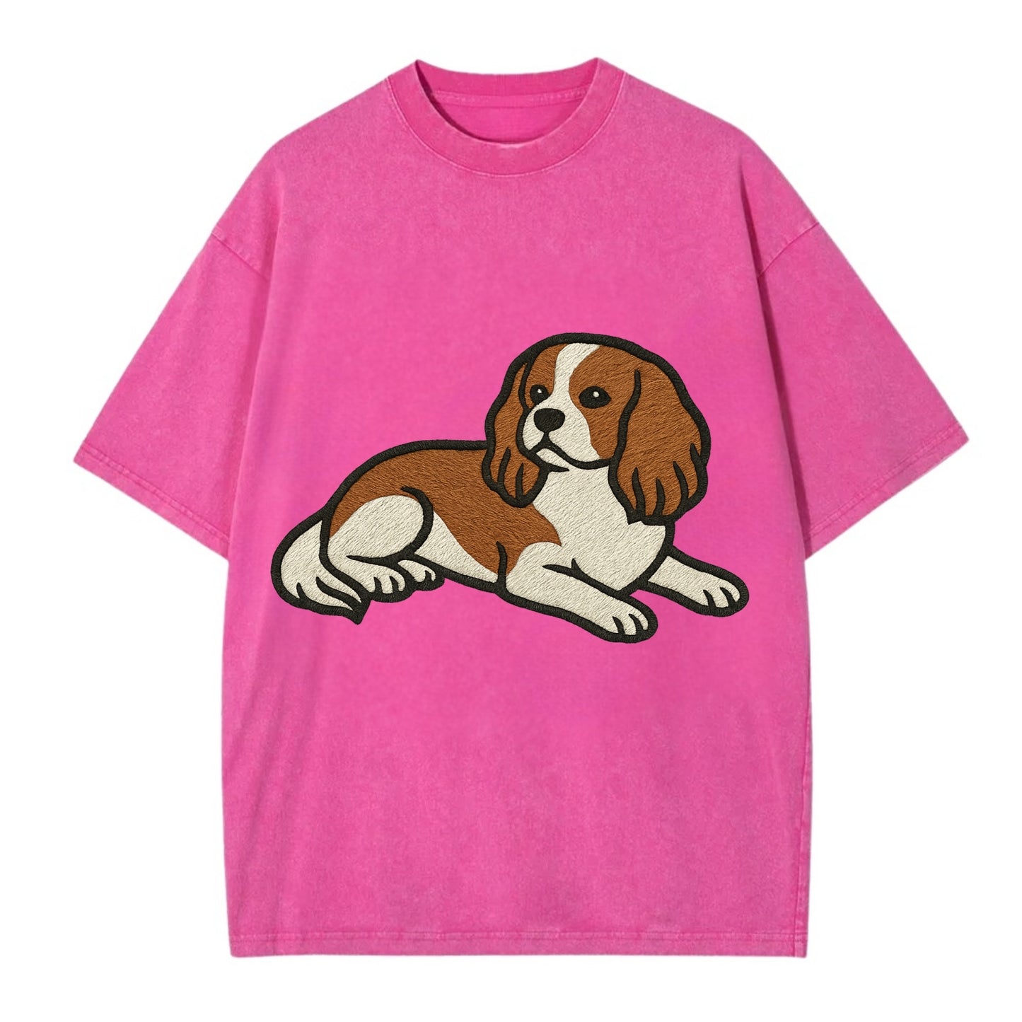 Cavalier King Charles Spaniel - Blenheim Vintage T-shirt - Dusty Rose(Rose)