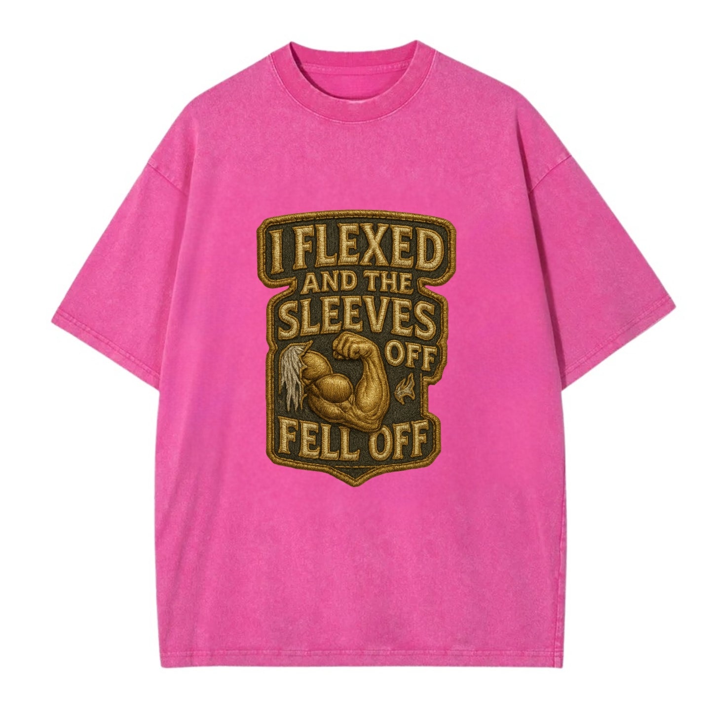 I Flexed and The Sleeves Fell Off  - Vintage T-shirt - Dusty Rose(Rose)