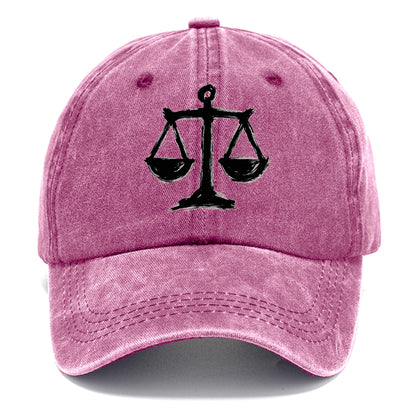 Scales of justice - equality and fairness bold ink style - Classic Cap - Dusty Rose(Rose)