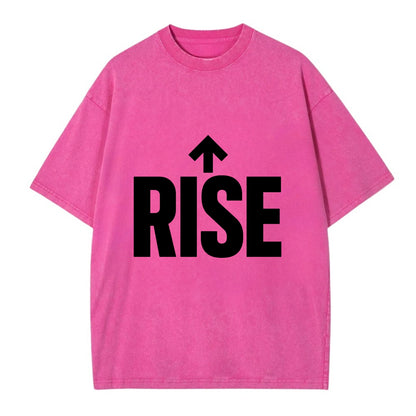 Bold typography design - "RISE" - getting up, ascending, elevating - Vintage T-shirt - Dusty Rose(Rose)
