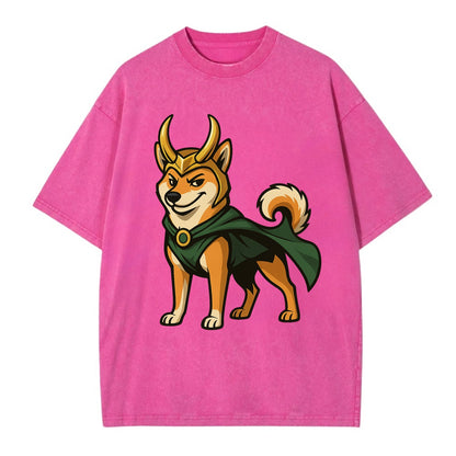 Shiba Inu Loki  - Vintage T-shirt - Dusty Rose(Rose)
