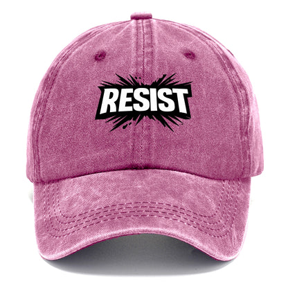 Bold typography design - "RESIST" - fighting back, standing against - Classic Cap - Dusty Rose(Rose)