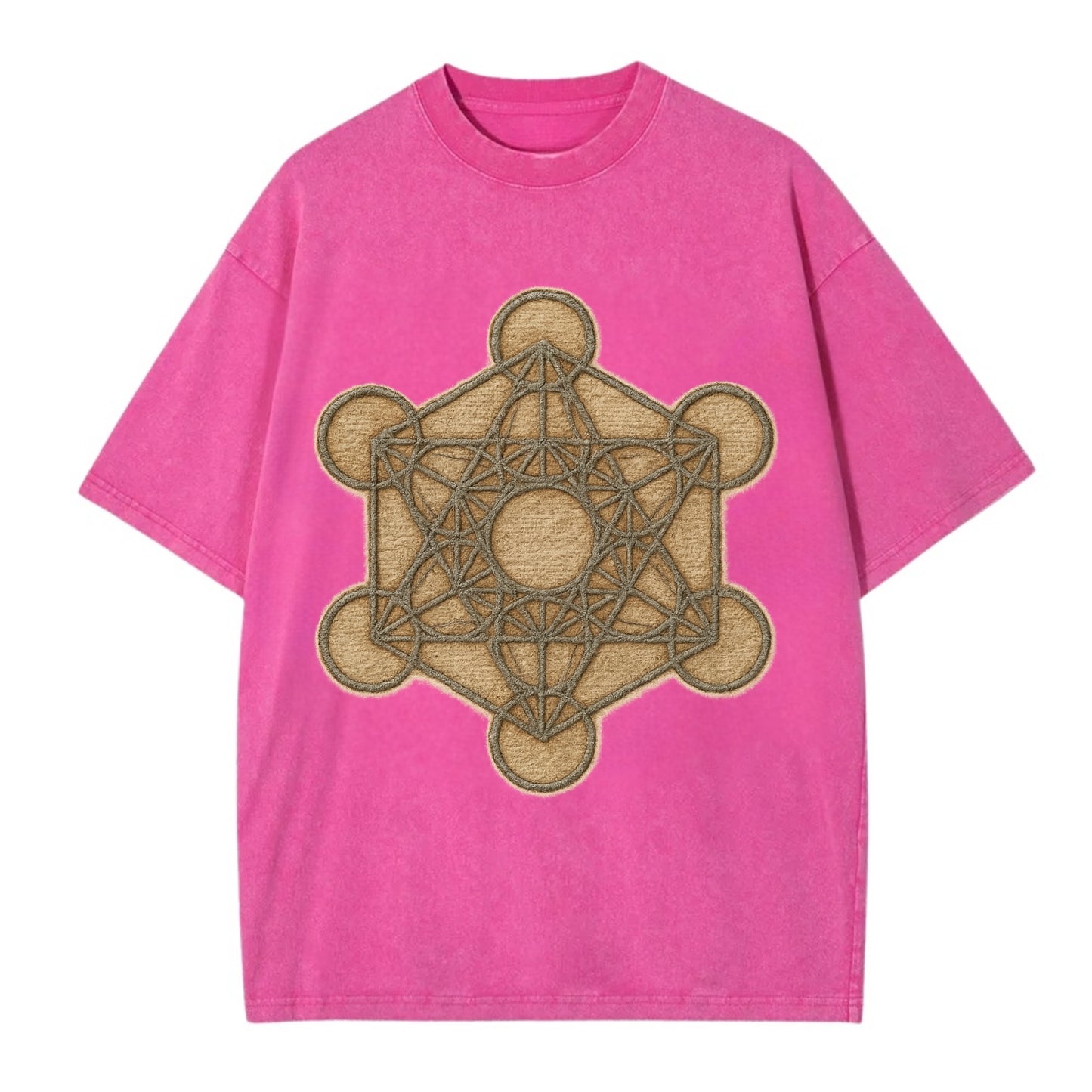 Metatron's Cube  - Vintage T-shirt - Dusty Rose(Rose)