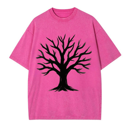 Tree with many branches - community strength ink art - Vintage T-shirt - Dusty Rose(Rose)