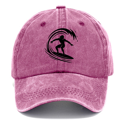 Hawaiian surfer riding big wave - Classic Cap - Dusty Rose(Rose)