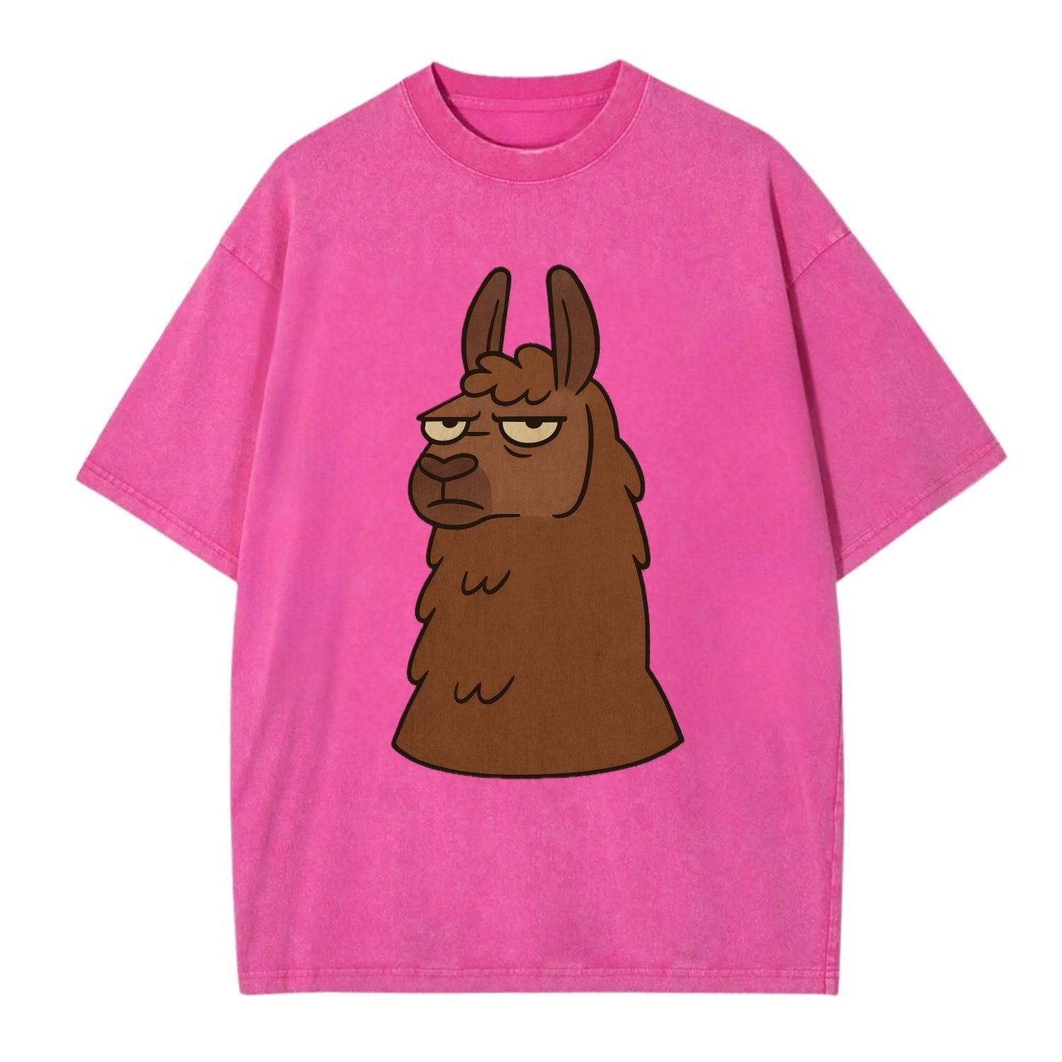 The Llama Judging Silently - Vintage T-shirt - Dusty Rose(Rose)