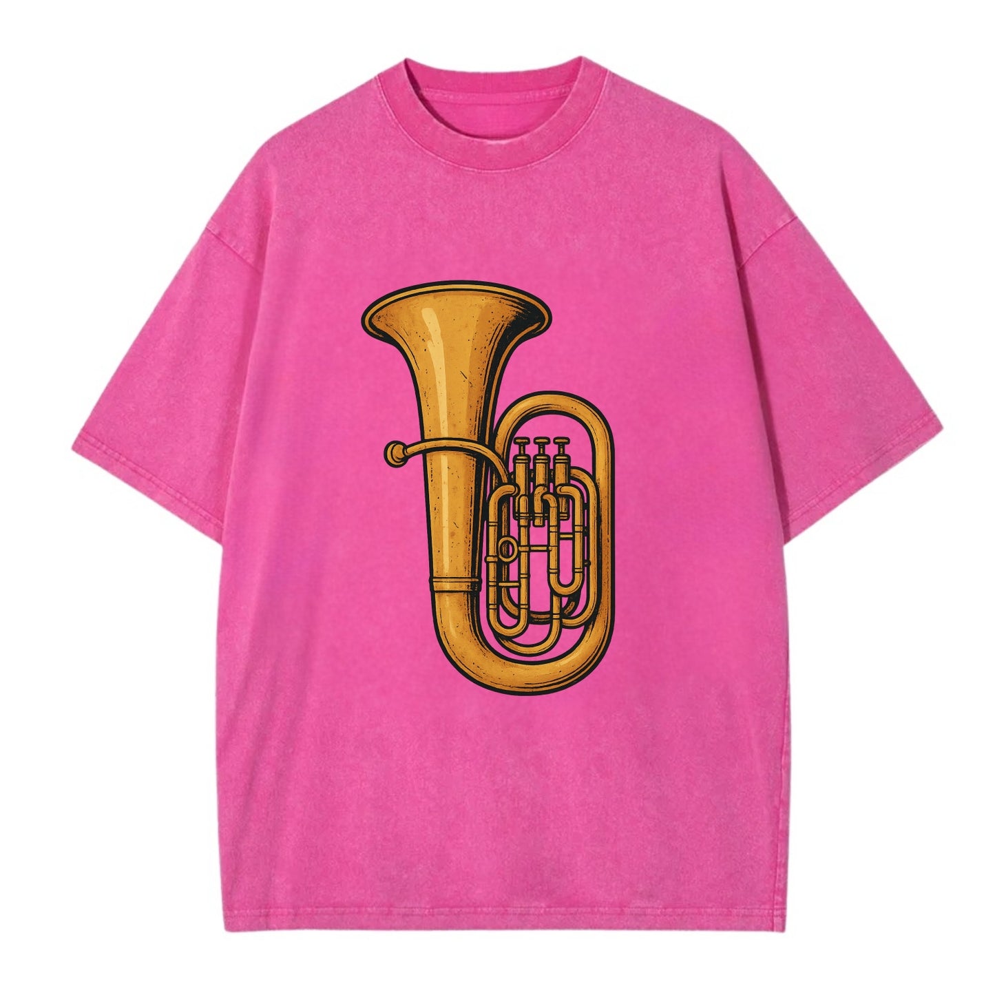 Tuba with large brass bell - Vintage T-shirt - Dusty Rose(Rose)