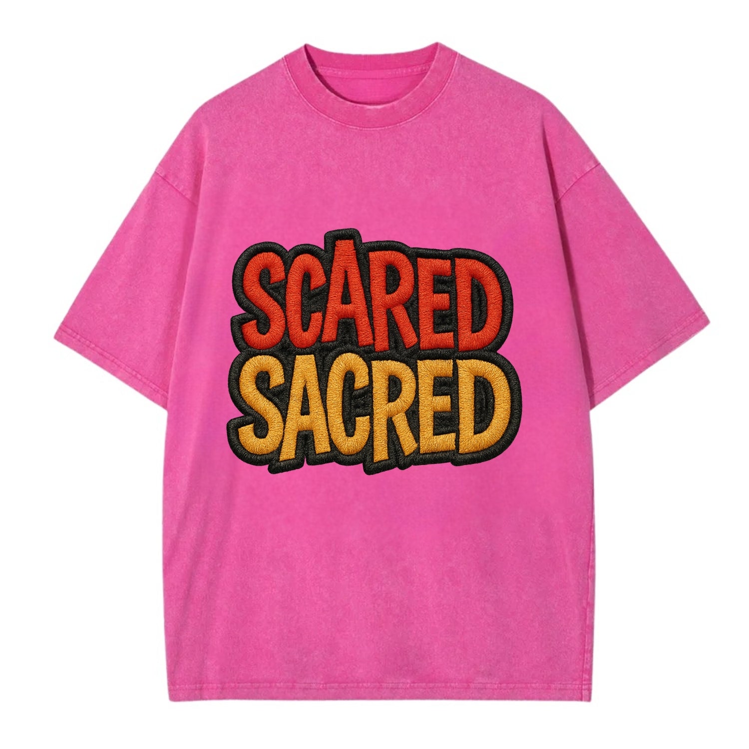 SCARED;SACRED JOURNEY Spiritual Purple Hat - Vintage T-shirt - Dusty Rose(Rose)