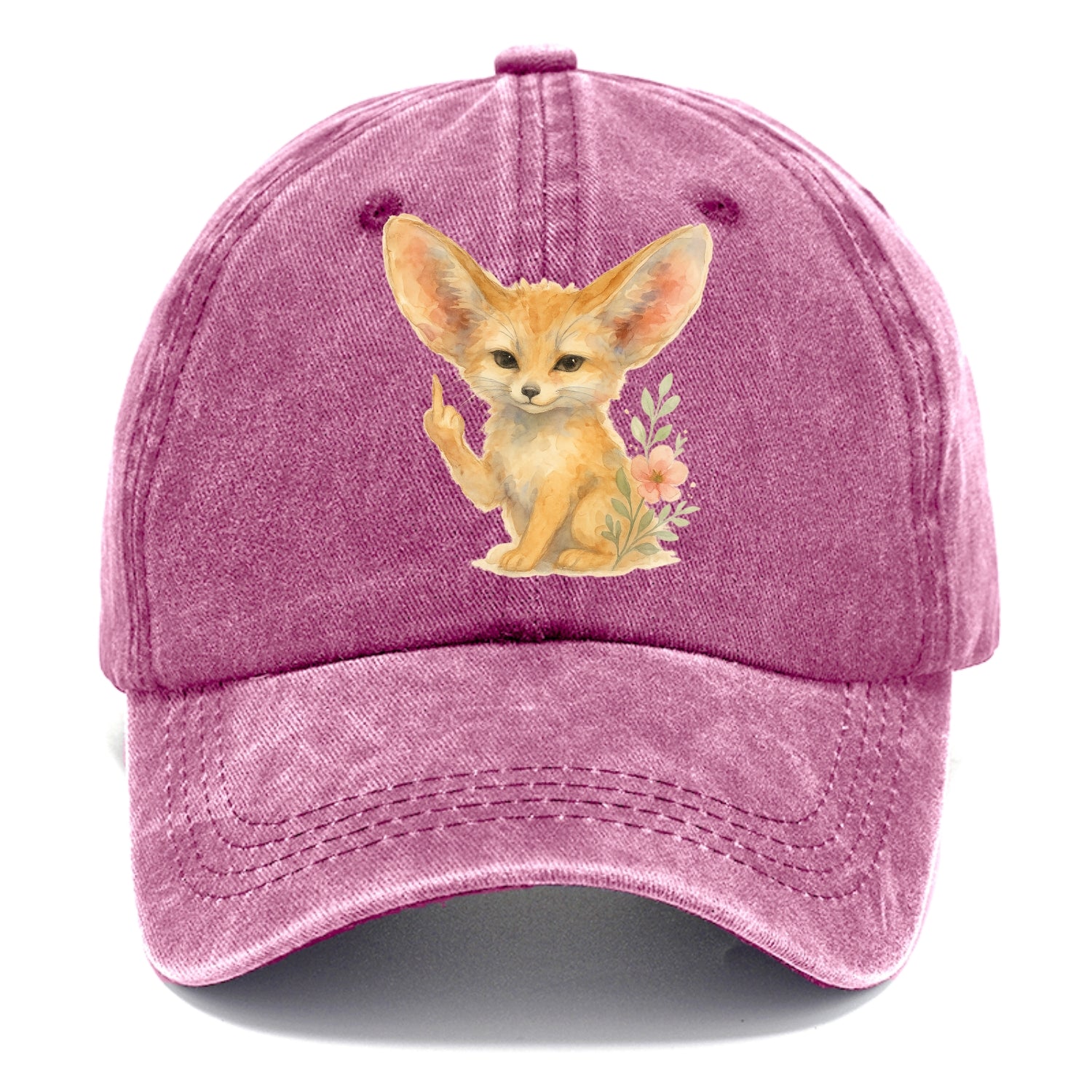 tiny fennec fox with oversized ears, one small paw raised in sass - Classic Cap - Dusty Rose(Rose)