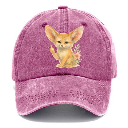 tiny fennec fox with oversized ears, one small paw raised in sass - Classic Cap - Dusty Rose(Rose)
