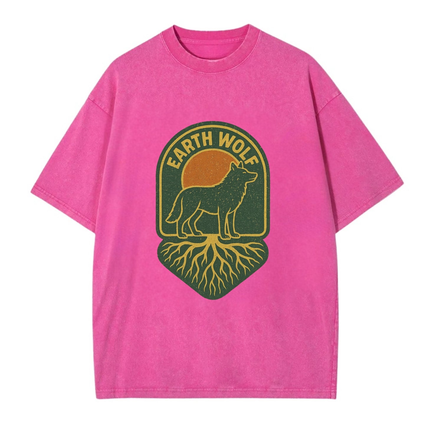 Earth Wolf Roots  - Vintage T-shirt - Dusty Rose(Rose)