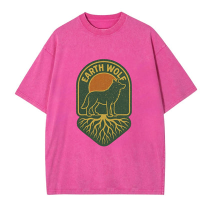 Earth Wolf Roots  - Vintage T-shirt - Dusty Rose(Rose)
