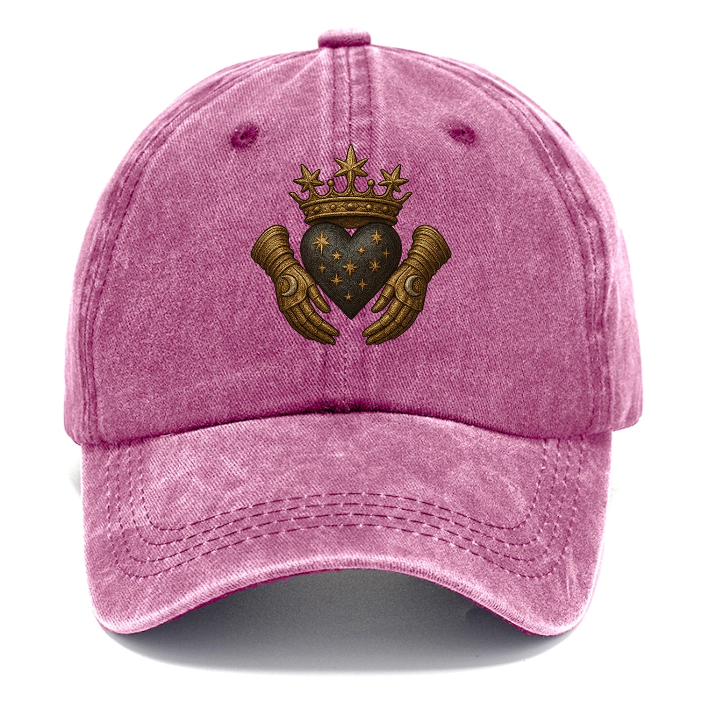 Ice crystal crown framing a frosted heart with fur-trimmed winter hands embracing it. - Classic Cap - Dusty Rose(Rose)