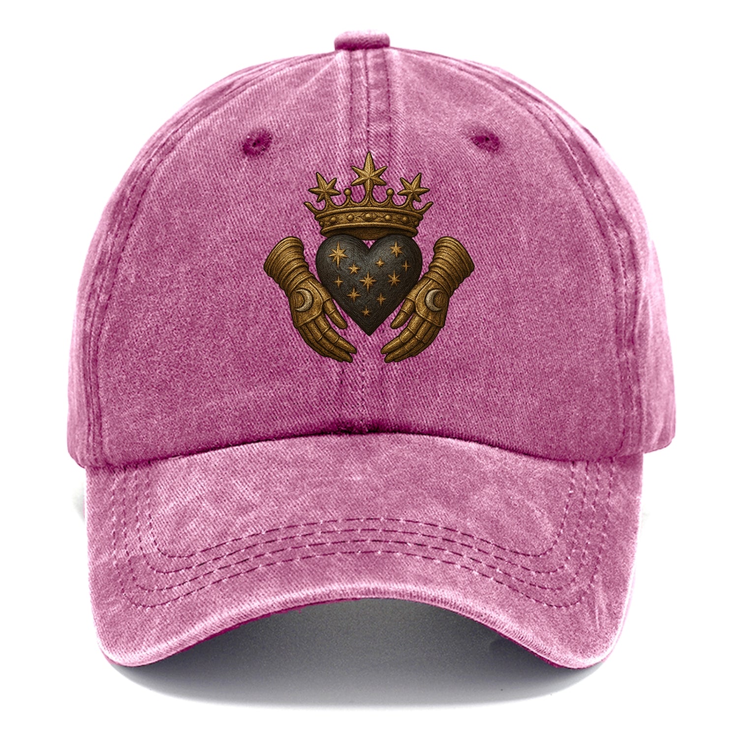 Ice crystal crown framing a frosted heart with fur-trimmed winter hands embracing it. - Classic Cap - Dusty Rose(Rose)