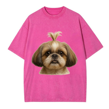 Shih Tzu  - Vintage T-shirt - Dusty Rose(Rose)