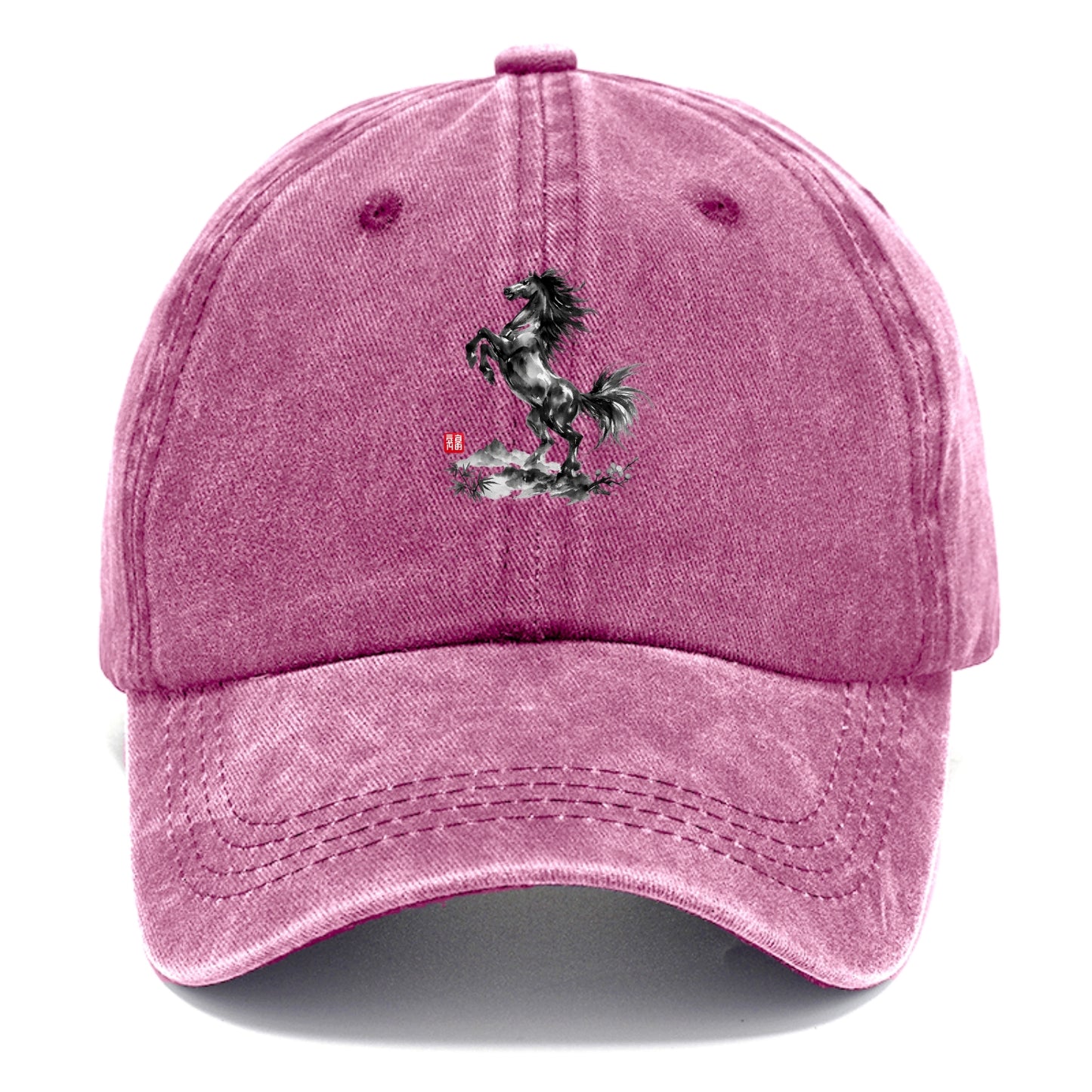 WILD STALLION | Powerful stallion rearing up | Windswept mane and tail | Mountain - Classic Cap - Dusty Rose(Rose)