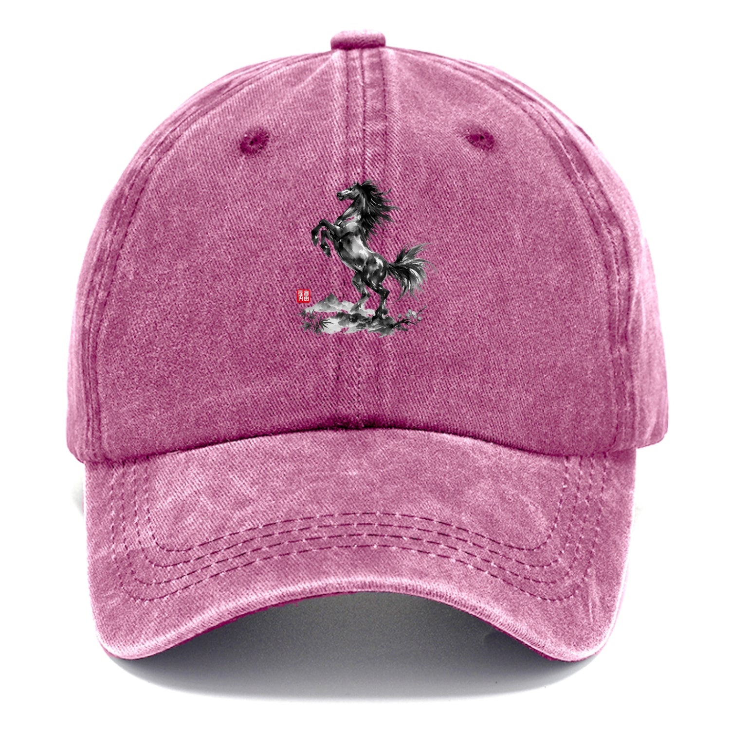 WILD STALLION | Powerful stallion rearing up | Windswept mane and tail | Mountain - Classic Cap - Dusty Rose(Rose)