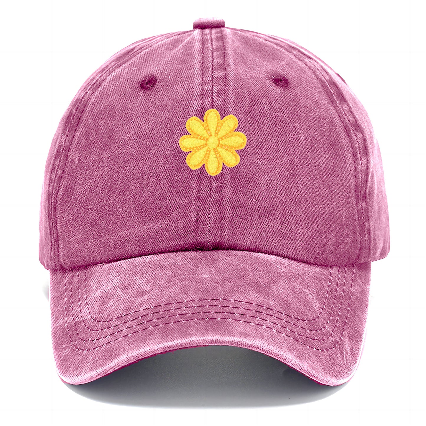 Gorra clásica Pandaize con diseño floral bordado en amarillo. Gorra de béisbol ajustable para hombre y mujer. Protección solar. Estilo casual y deportivo.