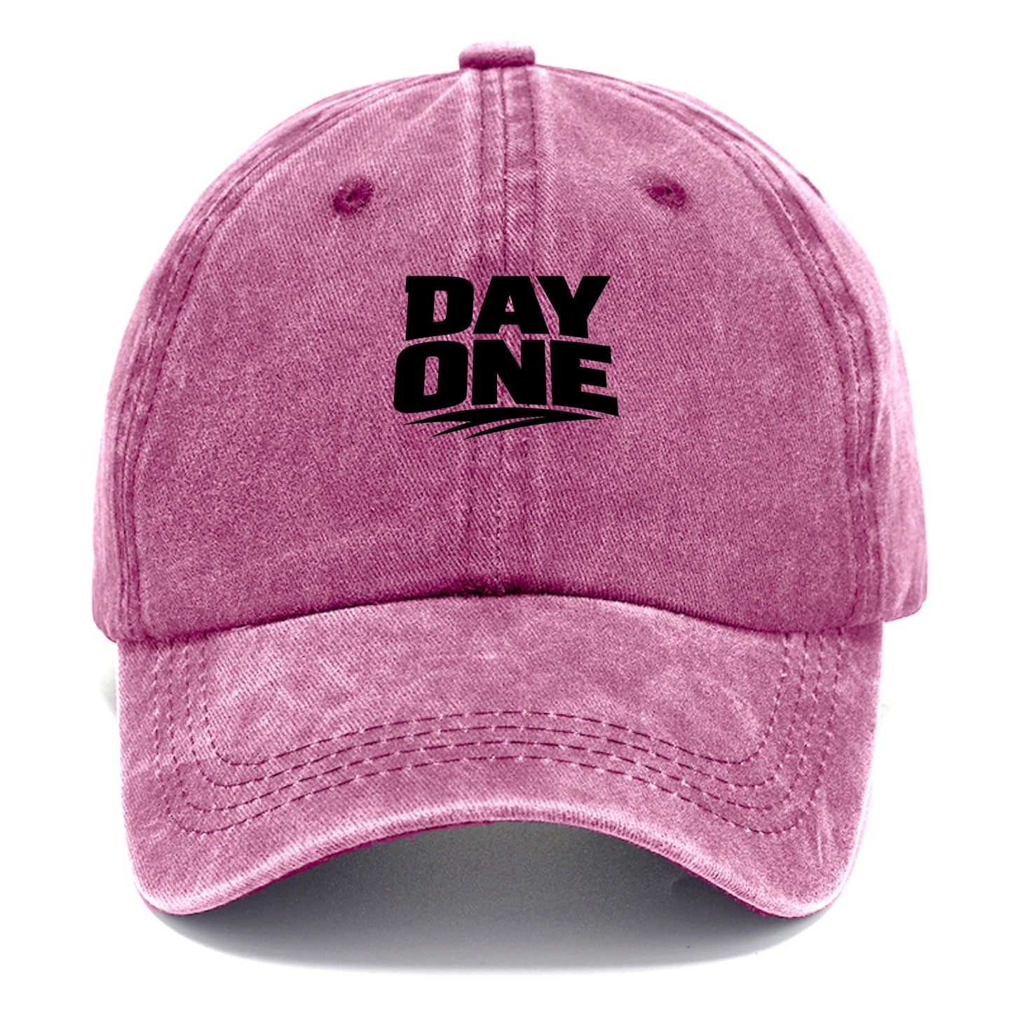 Bold typography design - "DAY ONE" - original friend, from the start - Classic Cap - Dusty Rose(Rose)