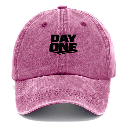 Bold typography design - "DAY ONE" - original friend, from the start - Classic Cap - Dusty Rose(Rose)