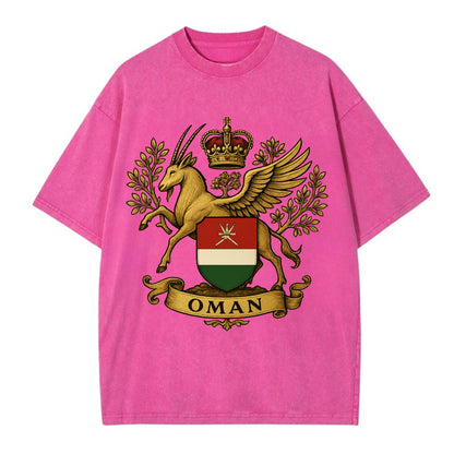 Oman Heritage Badge  - Vintage T-shirt - Dusty Rose(Rose)