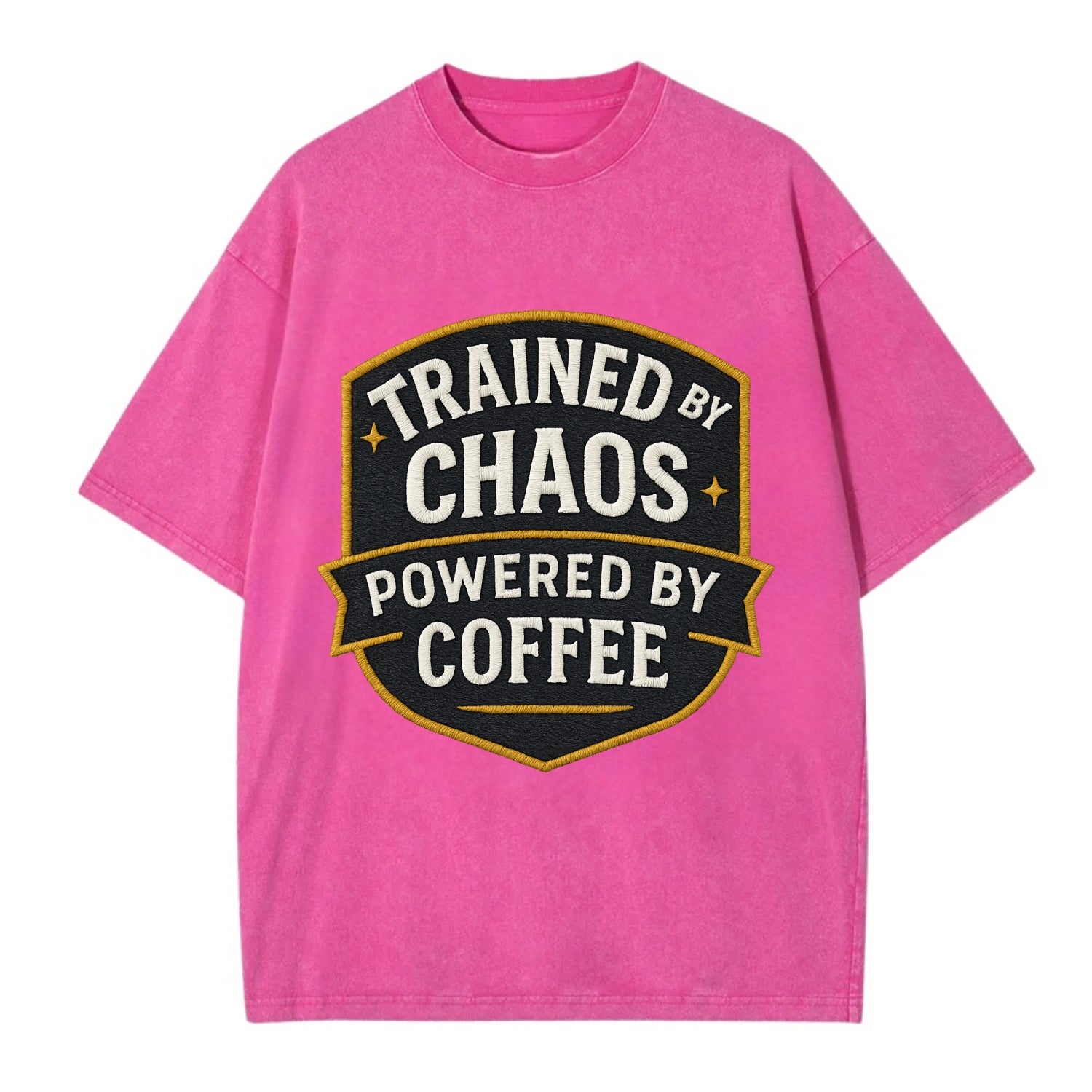 Trained by chaos, powered by coffee - Vintage T-shirt - Dusty Rose(Rose)