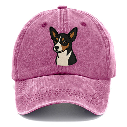 Rat Terrier - Tri-color embroidered pose - Classic Cap - Dusty Rose(Rose)