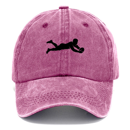 Rugby player diving for try - Classic Cap - Dusty Rose(Rose)