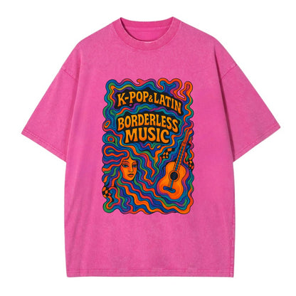 K-Pop and Latin fusion explosion - "Borderless Music" - cross-cultural sounds - Vintage T-shirt - Dusty Rose(Rose)