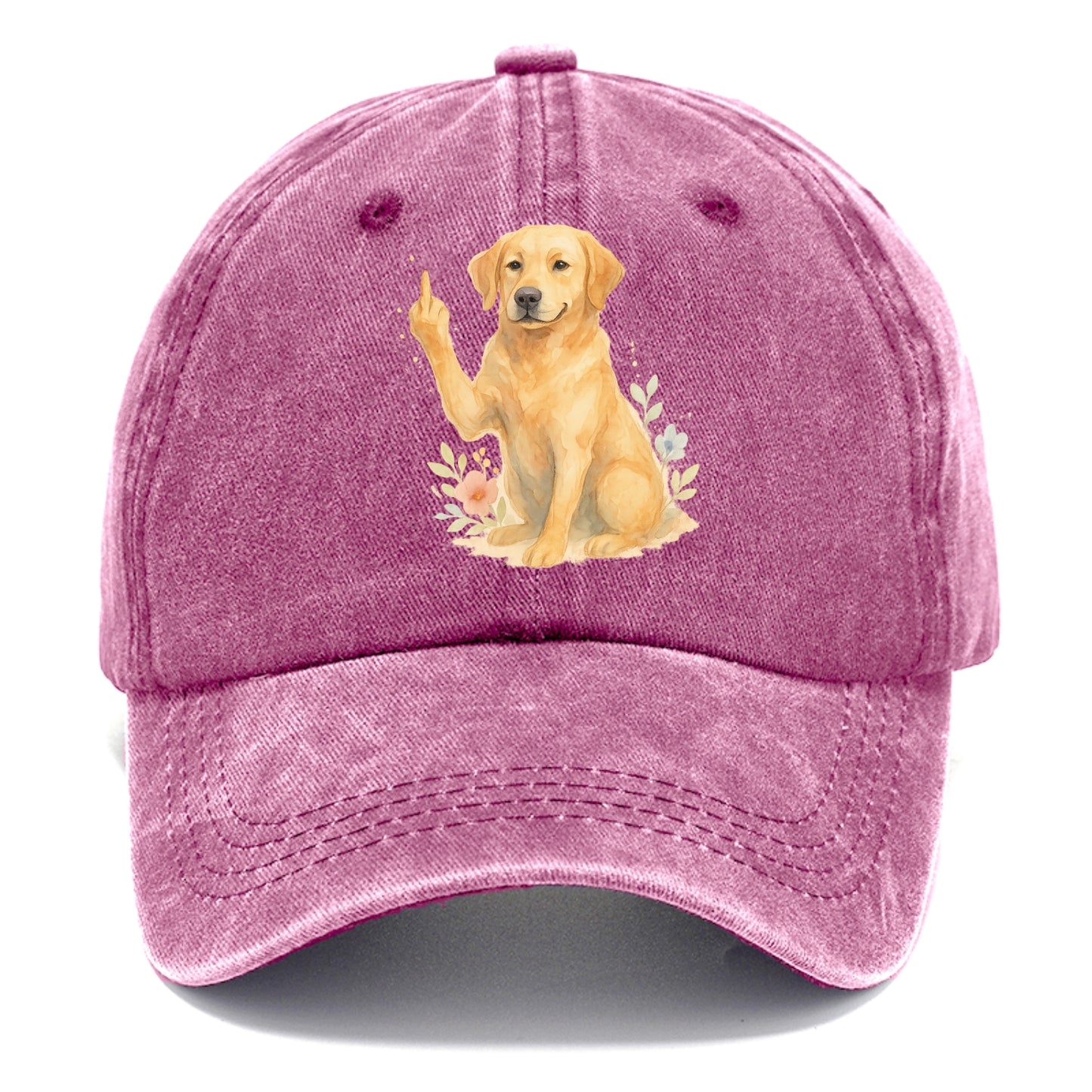 Labrador Retriever yellow sitting pretty, friendly face, strong paw up with sass - Classic Cap - Dusty Rose(Rose)