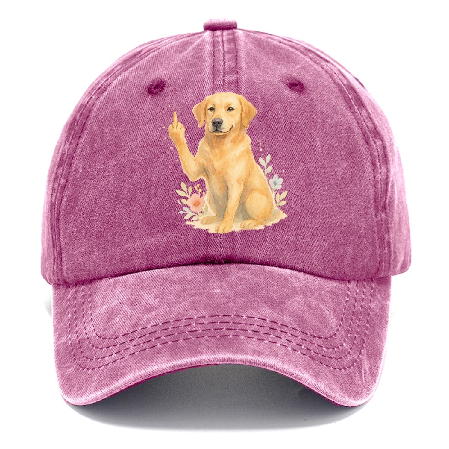 Labrador Retriever yellow sitting pretty, friendly face, strong paw up with sass - Classic Cap - Dusty Rose(Rose)