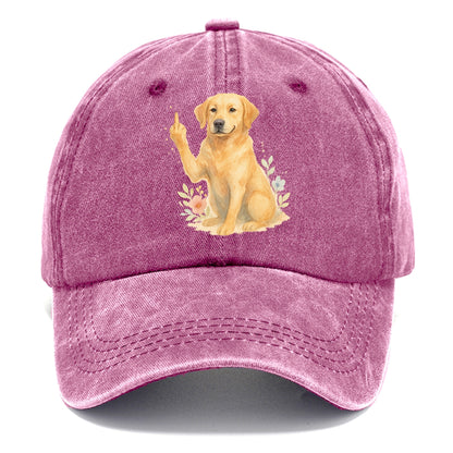 Labrador Retriever yellow sitting pretty, friendly face, strong paw up with sass - Classic Cap - Dusty Rose(Rose)