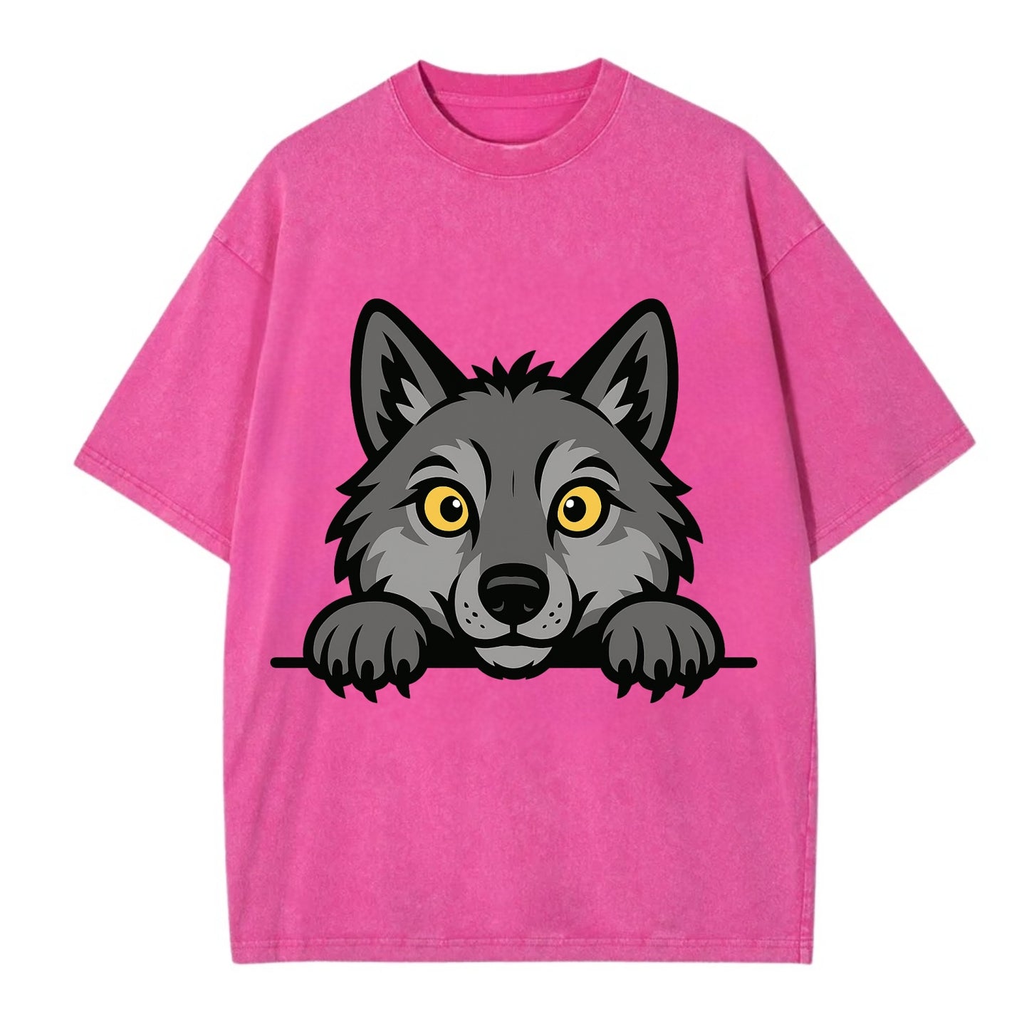 Wolf  - Vintage T-shirt - Dusty Rose(Rose)