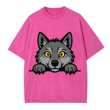 Wolf  - Vintage T-shirt - Dusty Rose(Rose)